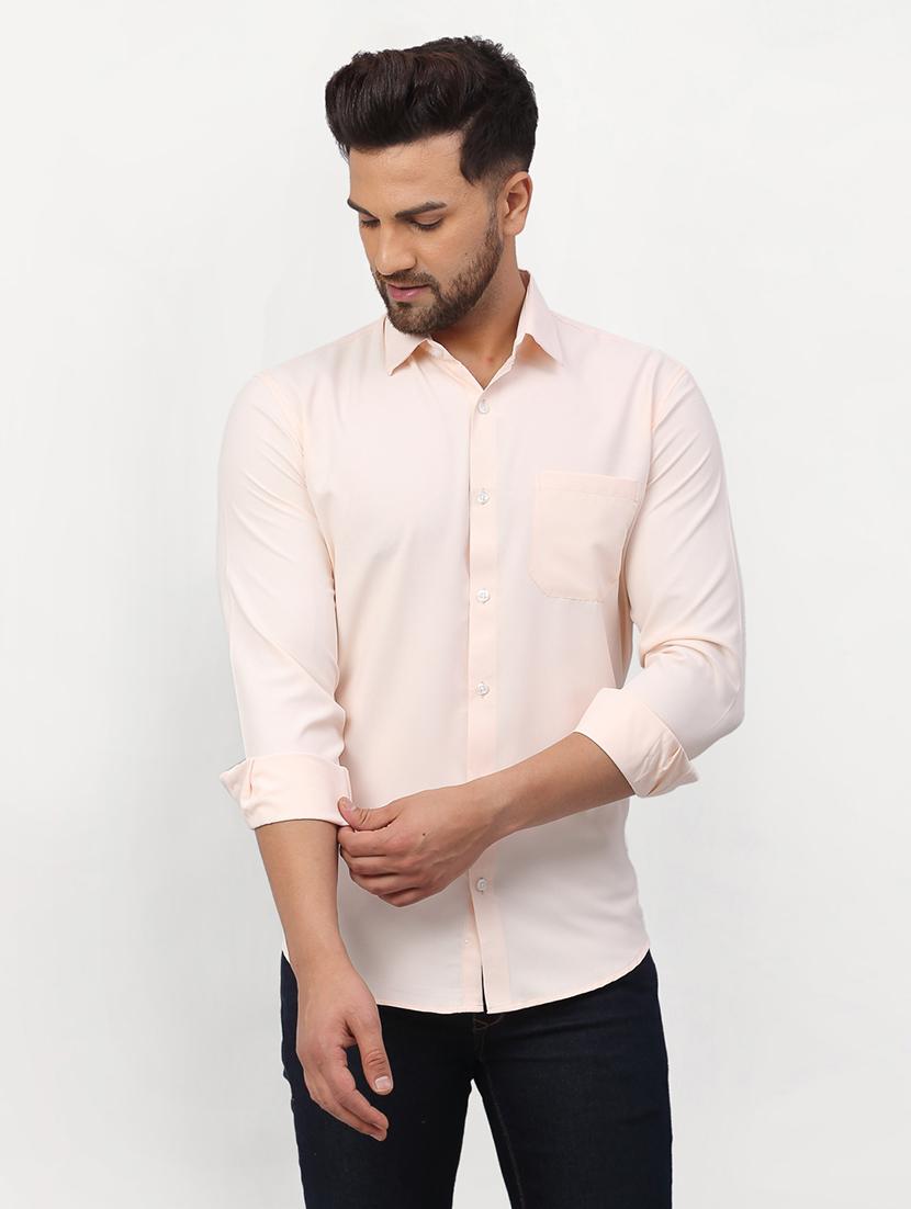 men solid long sleeve regular fit casual shirt