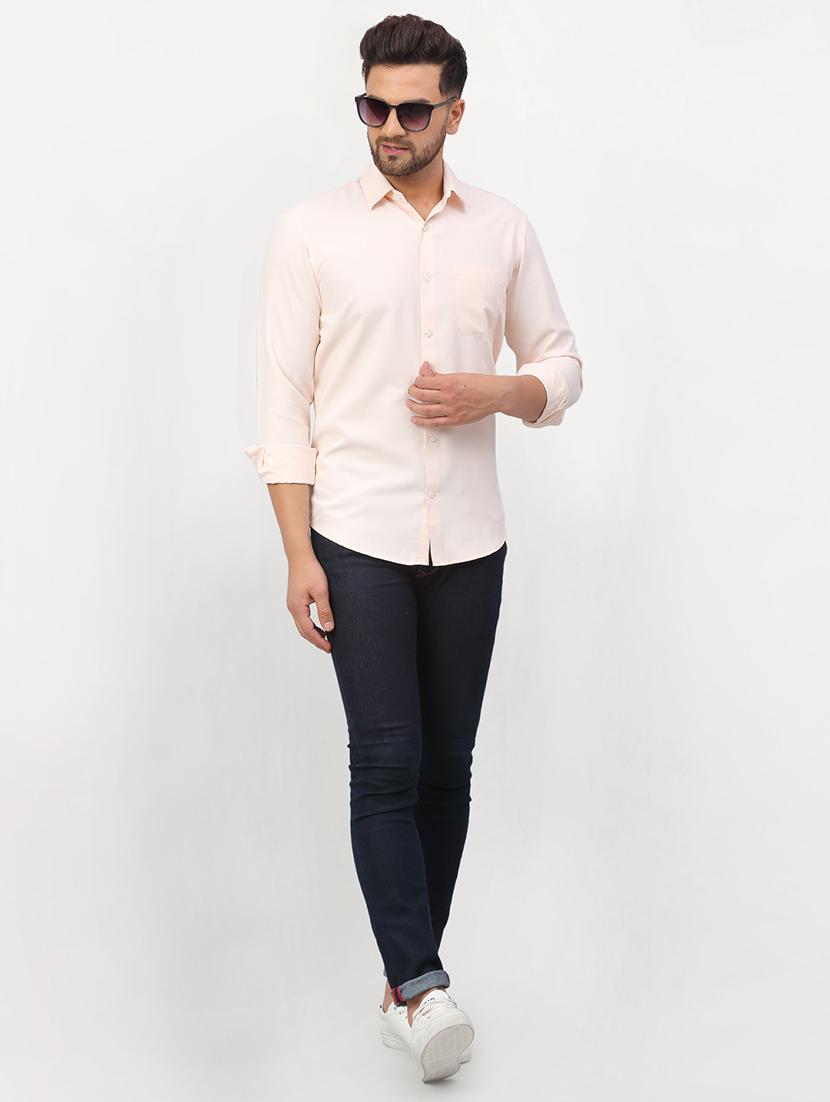 men solid long sleeve regular fit casual shirt - 21993333 - Standard Image - 3