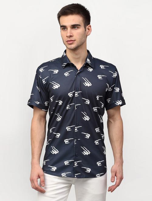 men printed short sleeve regular fit casual shirt - 21993334 - Standard Image - 0