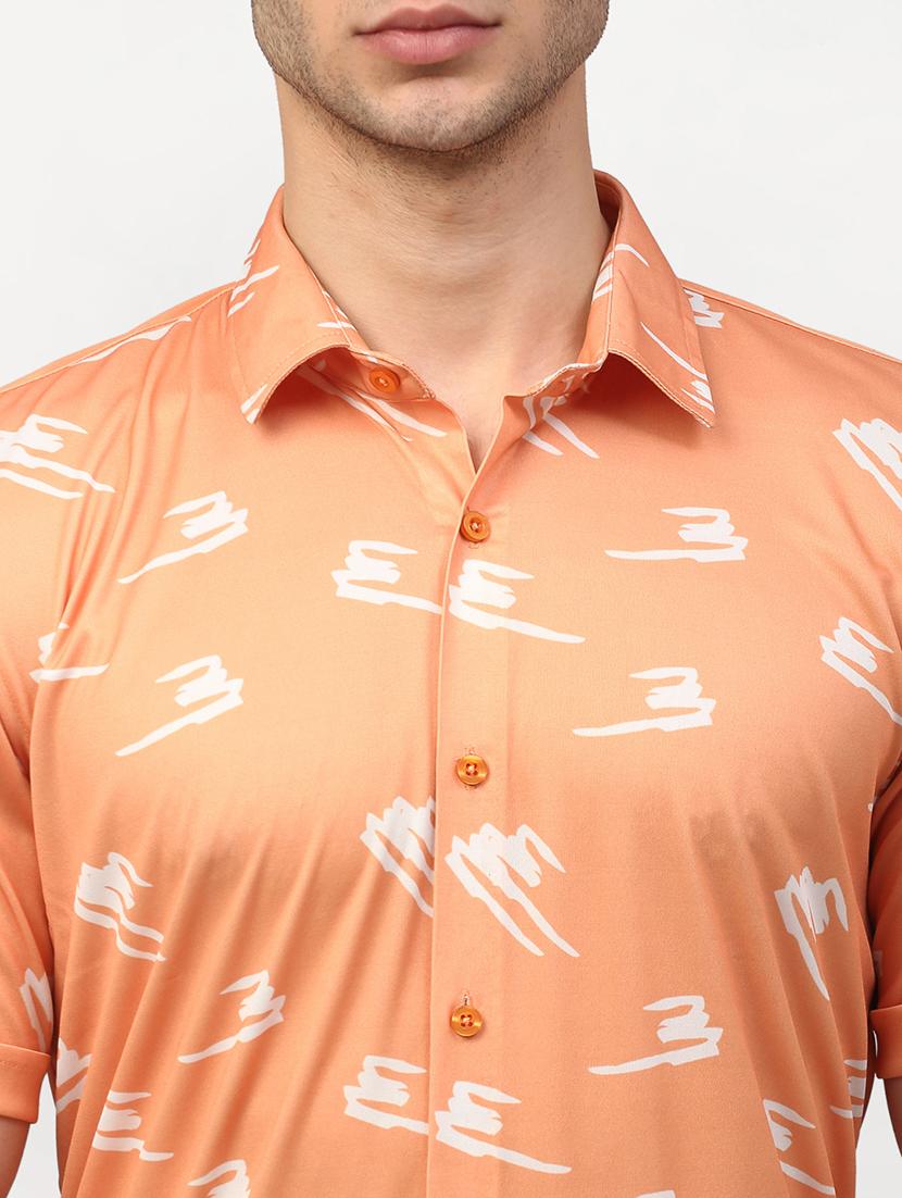 men printed short sleeve regular fit casual shirt - 21993335 - Standard Image - 3