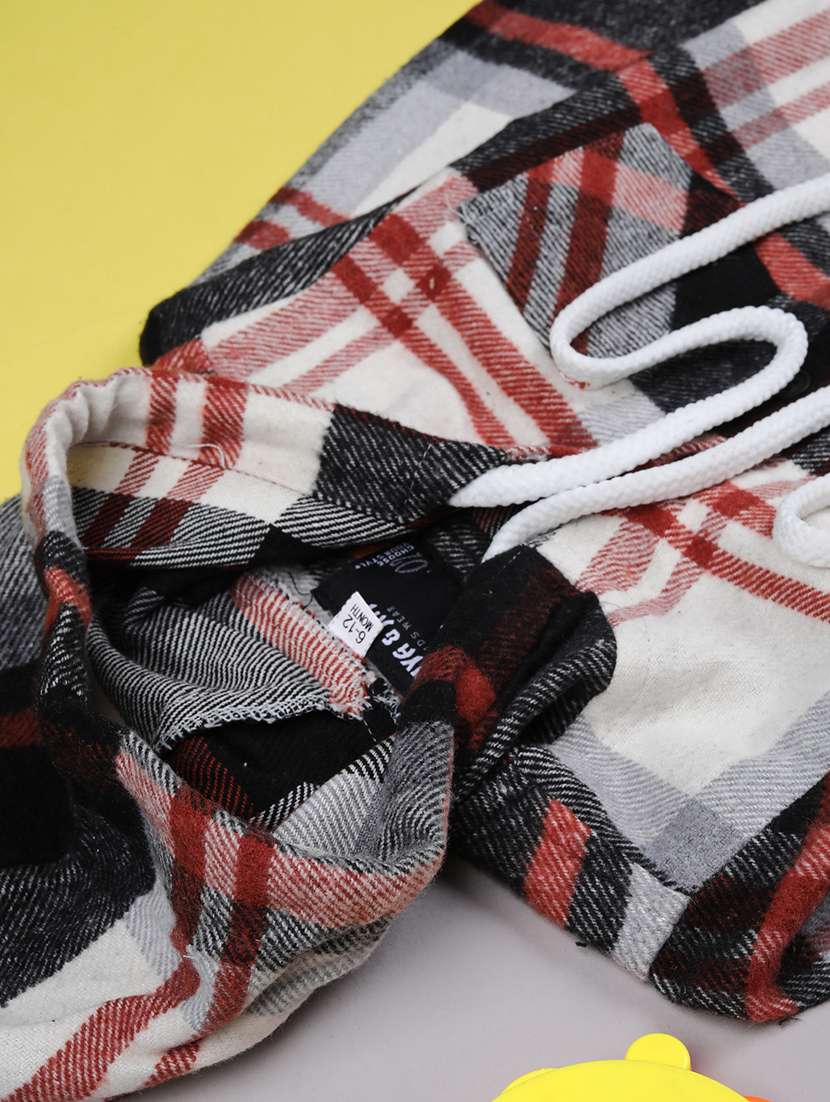 boys checkered long sleeve hooded shirt - 21993380 -  Standard Image - 3