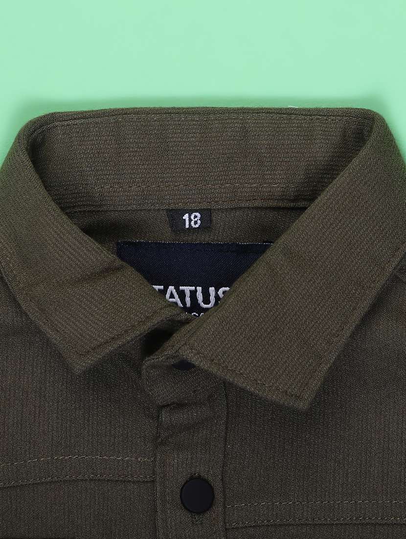 boys solid long sleeve casual shirt - 21993381 -  Standard Image - 3