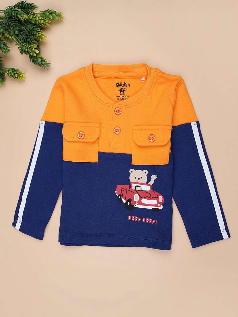 boys color blocked long sleeve t-shirt