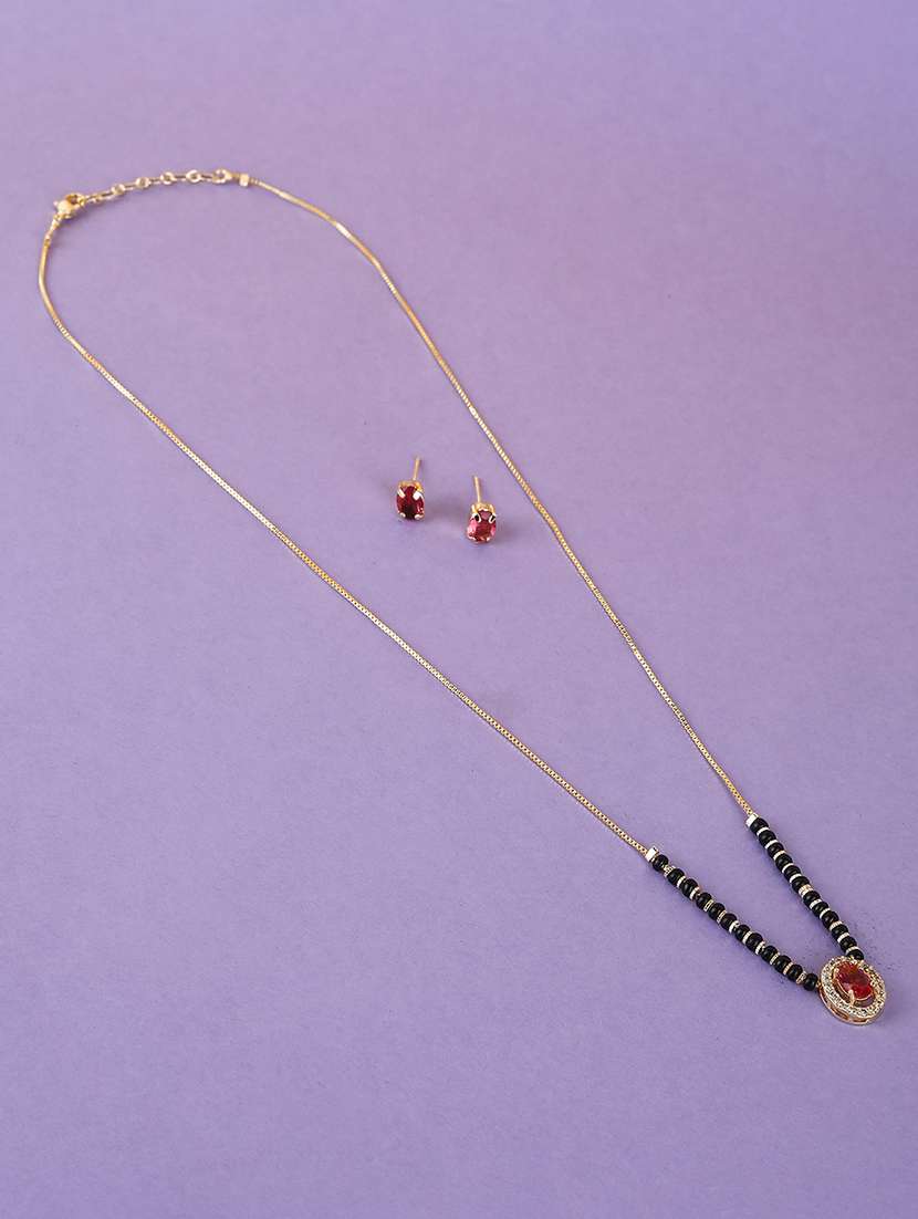 multi colored metal mangalsutra necklace