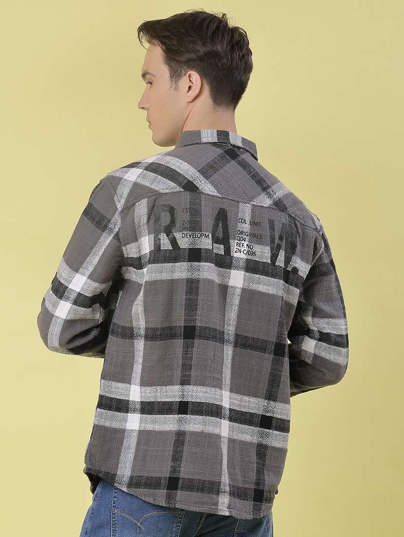 men checkered long sleeve regular fit casual shirt - 21993419 -  Standard Image - 3