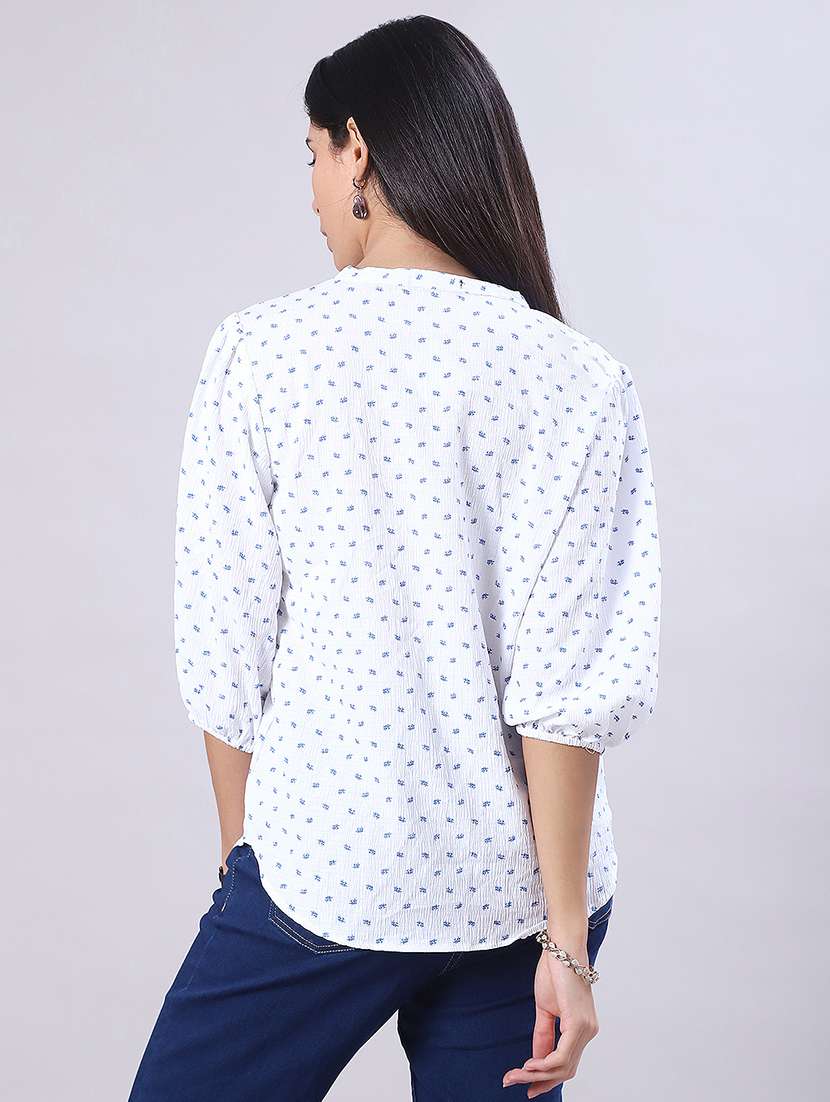 women printed puff sleeve regular top - 21993423 -  Standard Image - 3