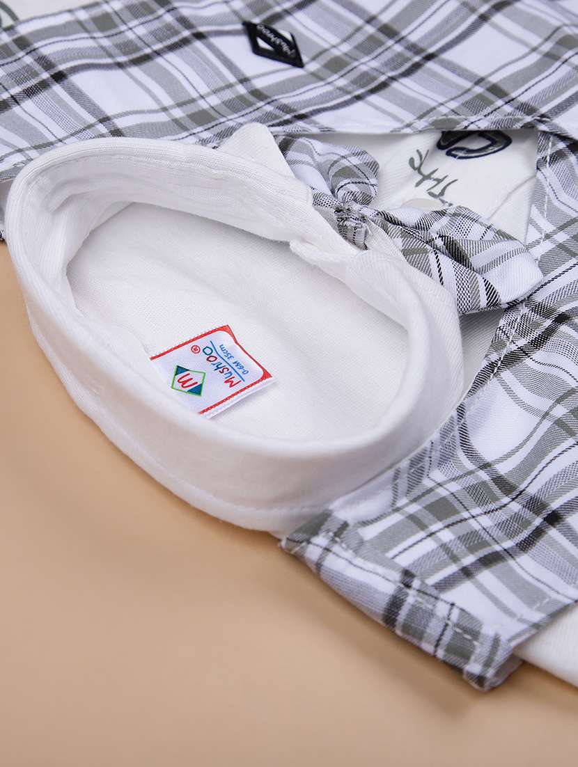 boys checkered shirt & shorts casual wear set - 21993432 -  Standard Image - 3