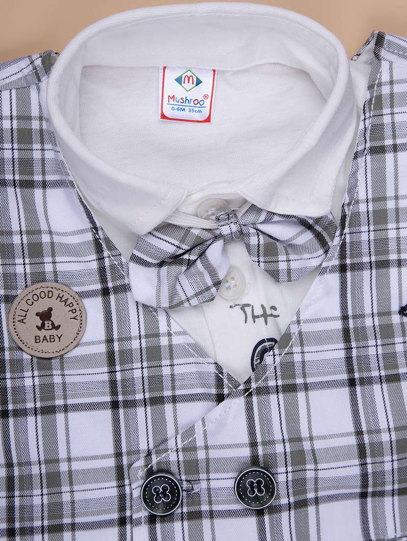 boys checkered shirt & shorts casual wear set - 21993432 -  Standard Image - 3