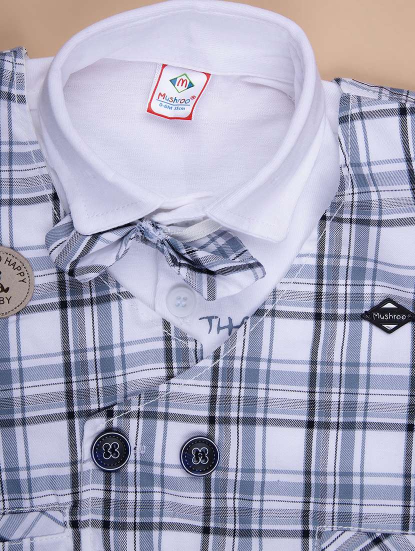 boys checkered shirt & shorts casual wear set - 21993433 -  Standard Image - 5