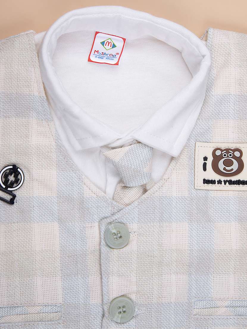 boys checkered shirt & shorts casual wear set - 21993434 -  Standard Image - 5