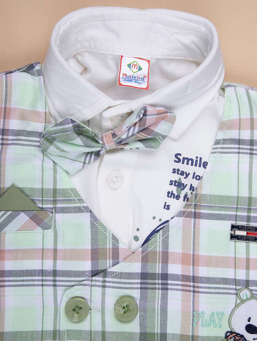 boys checkered shirt & shorts casual wear set - 21993436 -  Standard Image - 5