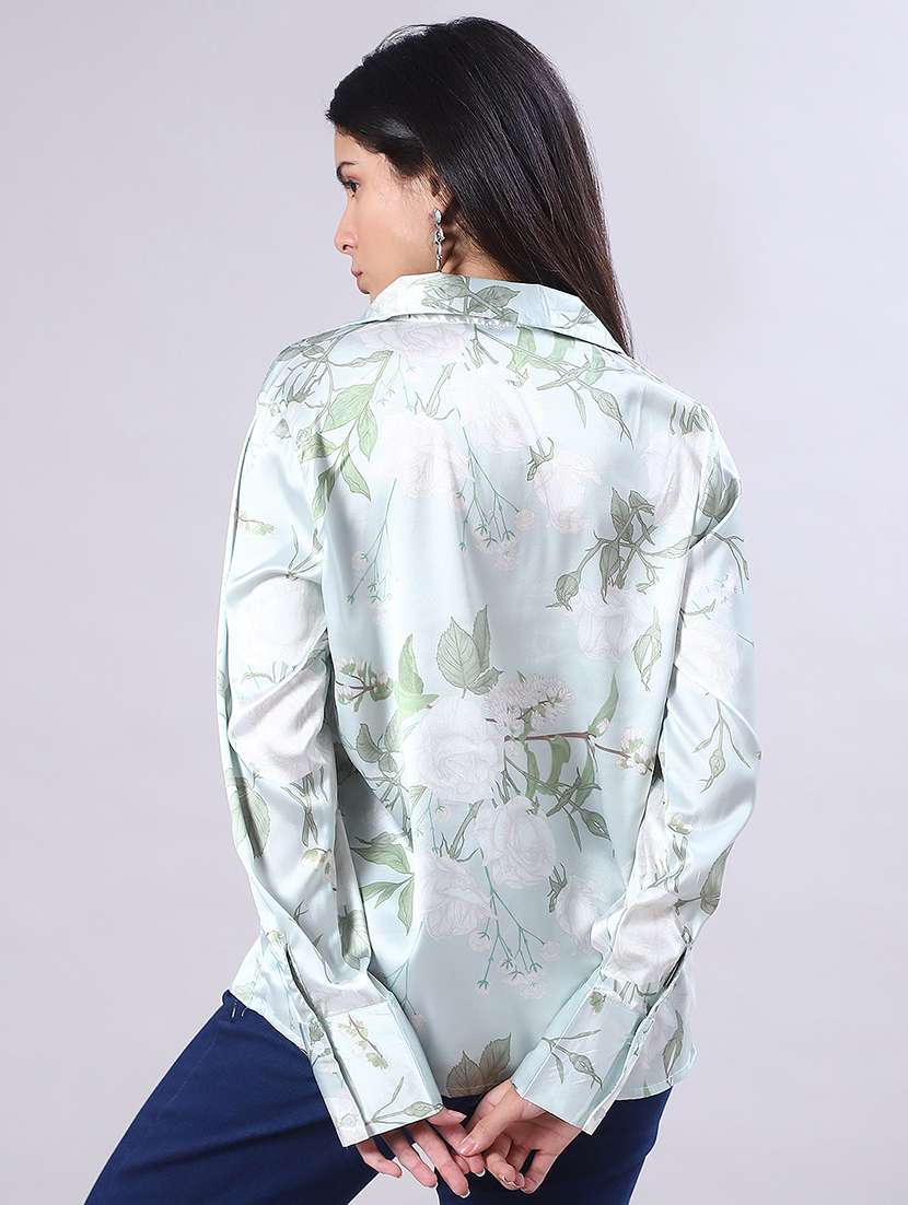 women printed collared long sleeve shirt - 21993438 -  Standard Image - 3