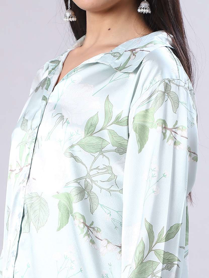 women printed collared long sleeve shirt - 21993438 -  Standard Image - 5