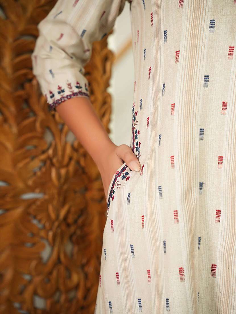 women self designed three quarter sleeve a-line kurta - 21993572 -  Standard Image - 5