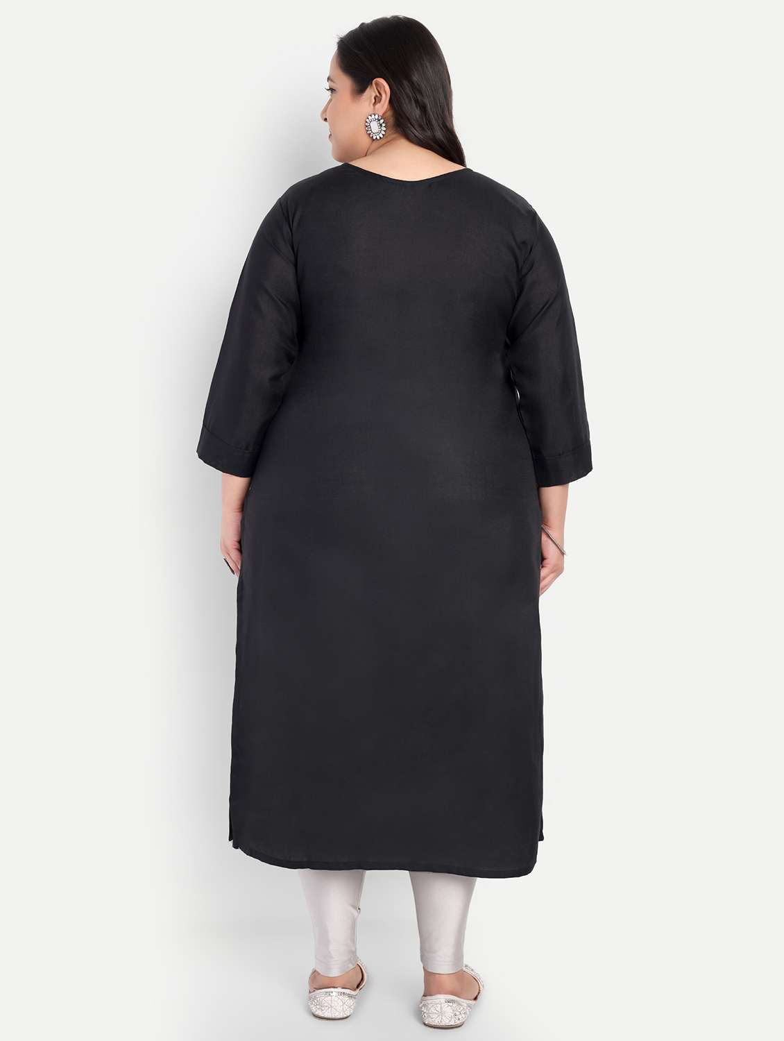 women plus size embroidered straight kurta - 21993626 -  Standard Image - 3