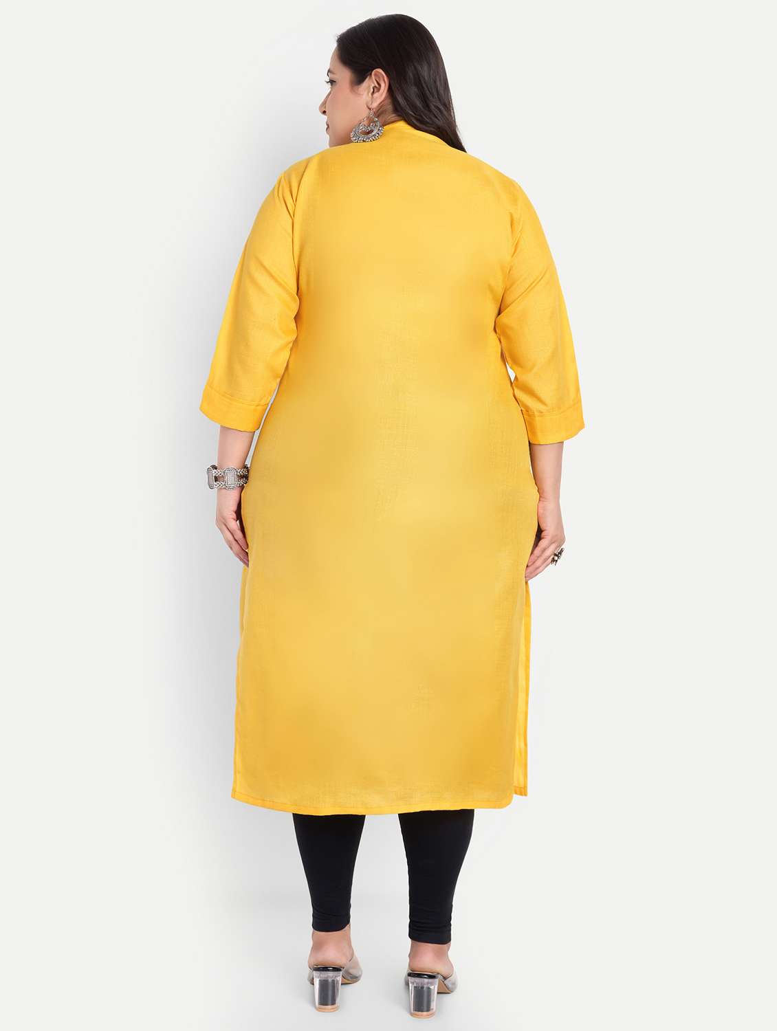 women plus size embroidered straight kurta - 21993628 -  Standard Image - 3