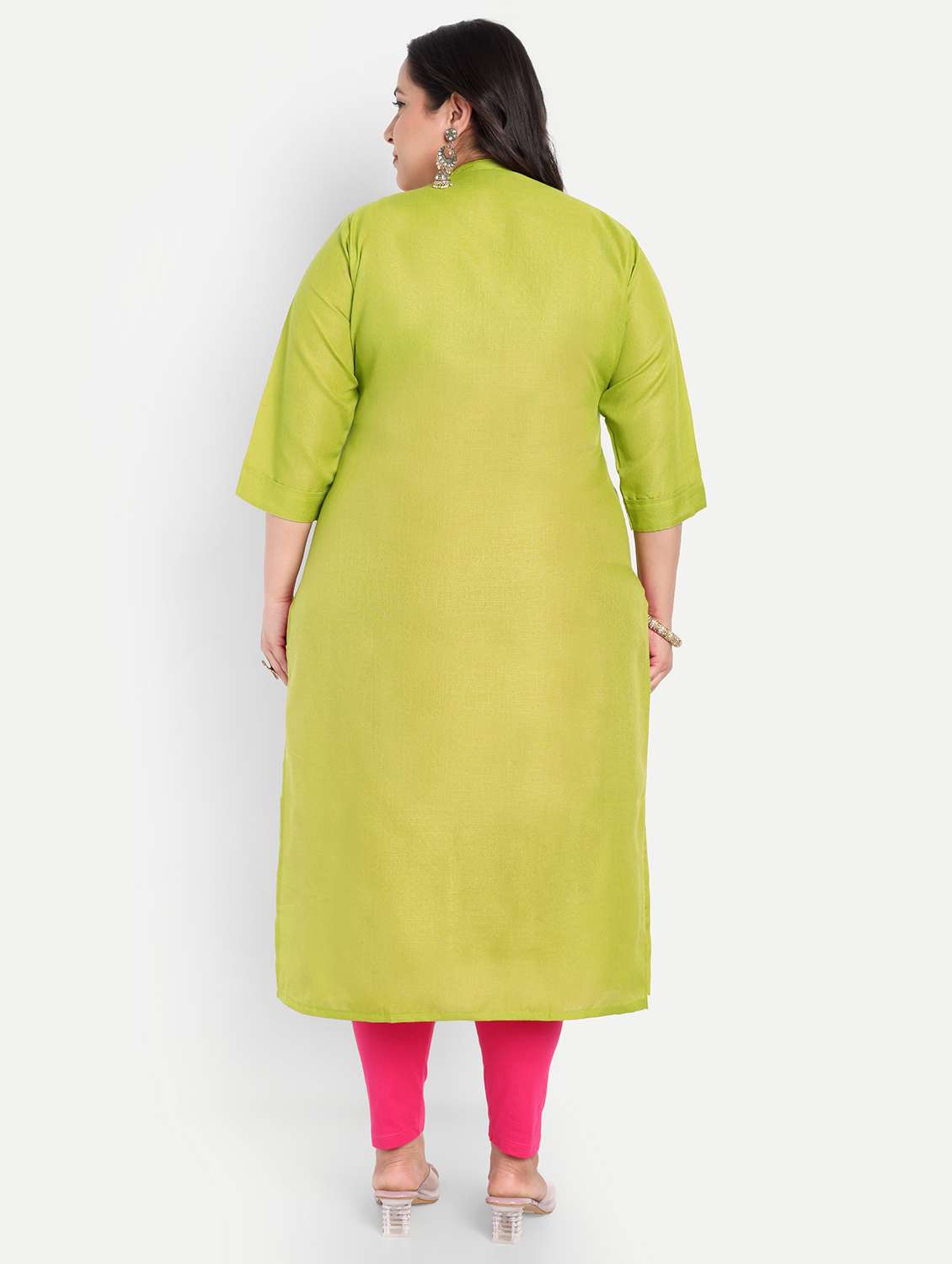 women plus size embroidered straight kurta - 21993630 -  Standard Image - 3