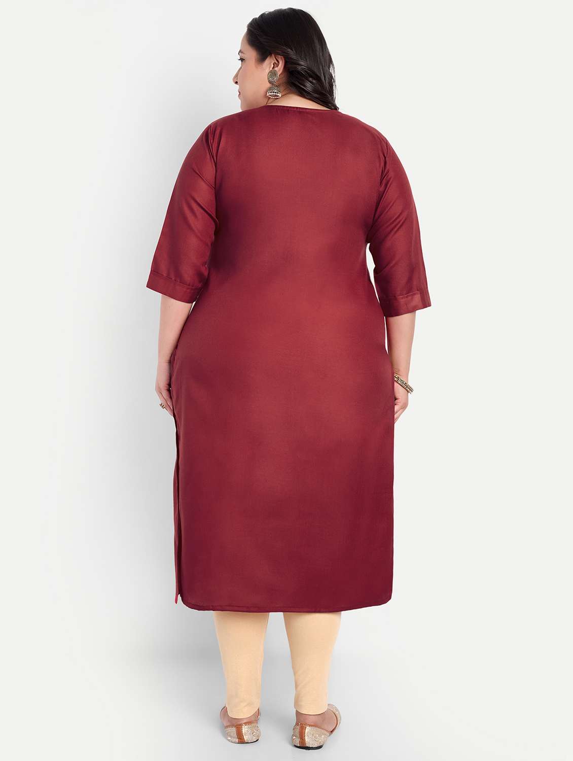 women plus size embroidered straight kurta - 21993631 -  Standard Image - 3