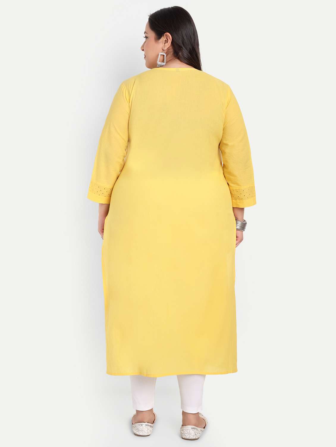 women plus size embroidered straight kurta - 21993637 -  Standard Image - 3