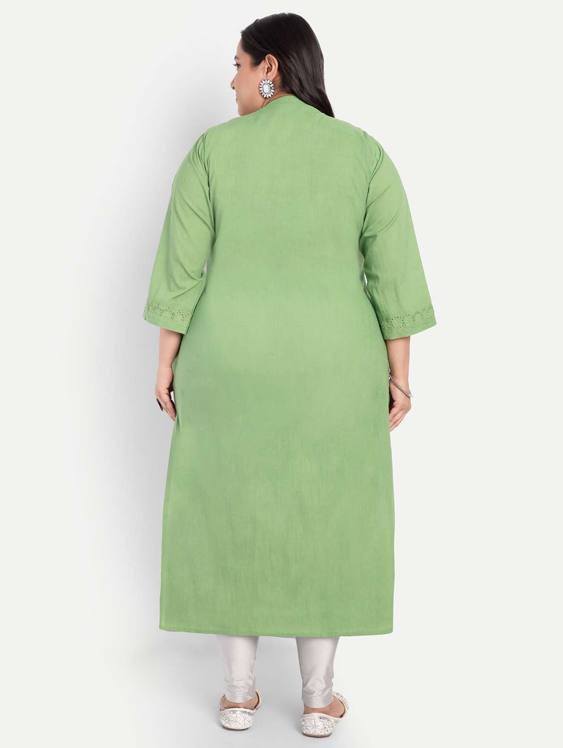 women plus size embroidered straight kurta - 21993638 - Standard Image - 3
