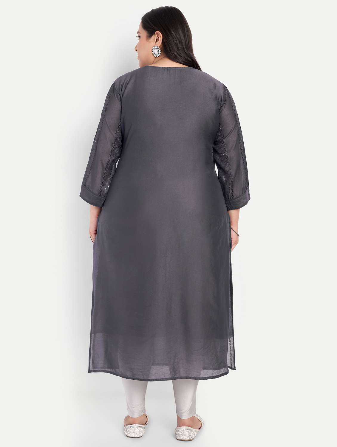 women plus size self designed straight kurta - 21993642 -  Standard Image - 3