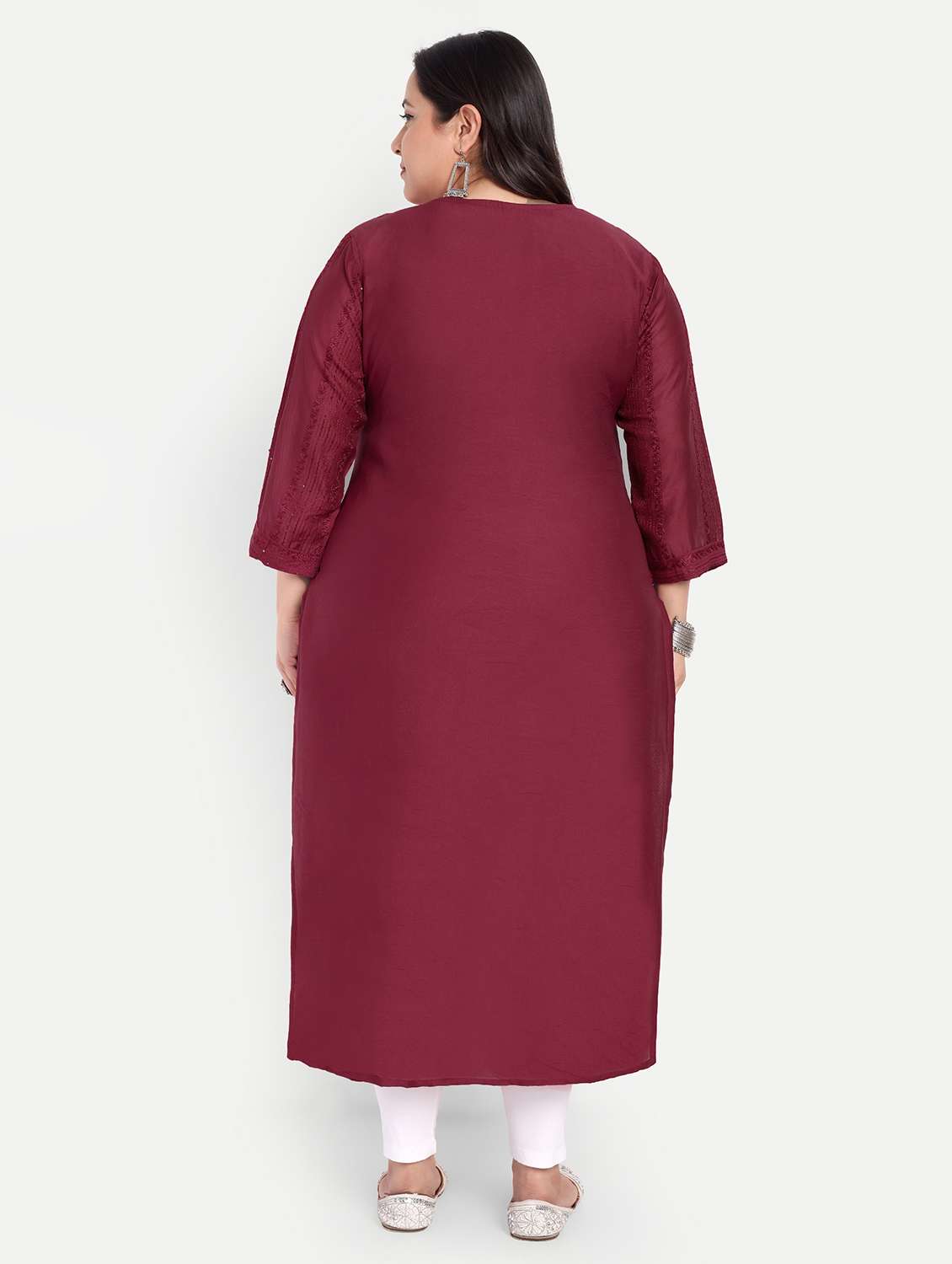 women plus size embroidered straight kurta - 21993645 -  Standard Image - 3