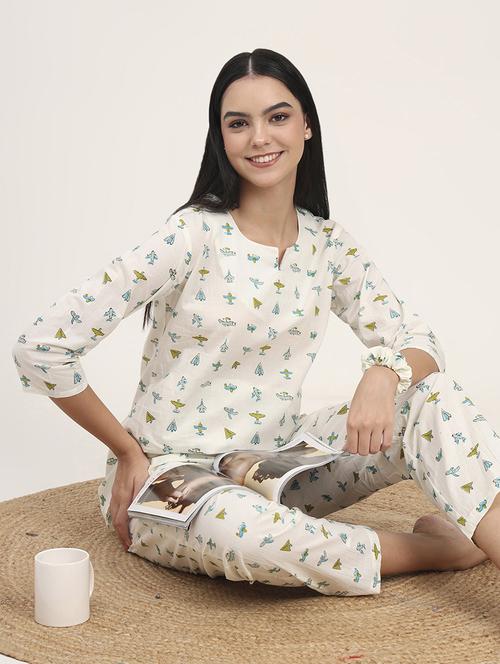 women printed nightwear pyjama set - 21993730 - Standard Image - 0