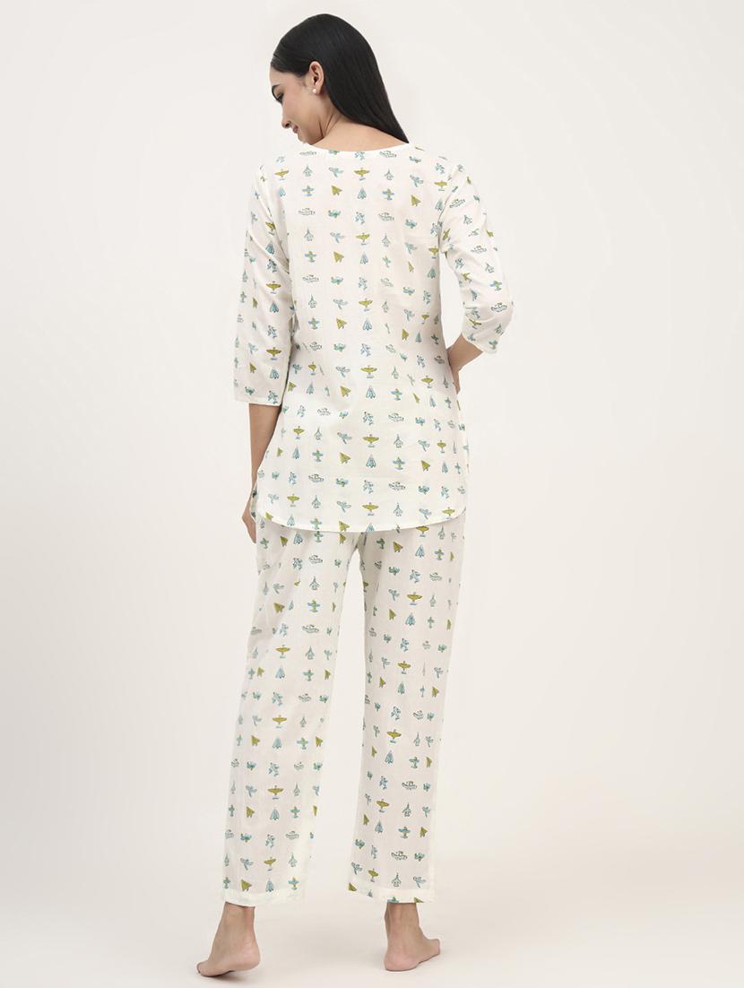 women printed nightwear pyjama set - 21993730 - Standard Image - 3