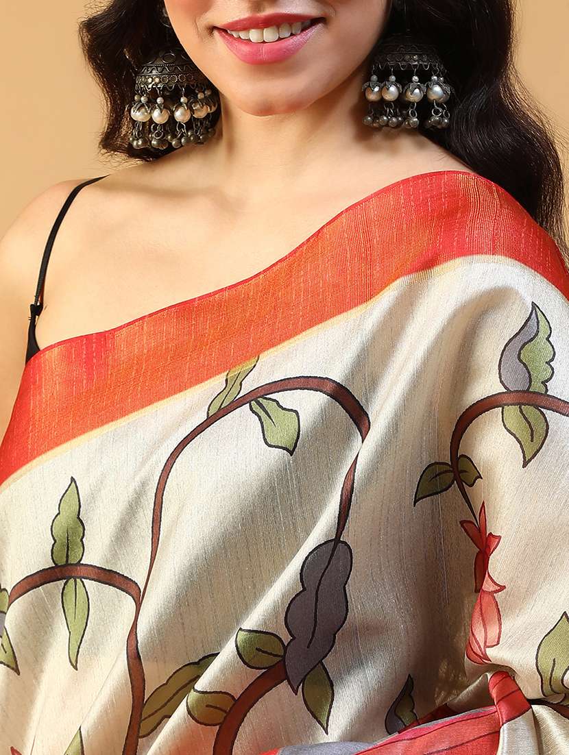 women printed casual wear saree with blouse - 21993736 - Standard Image - 5