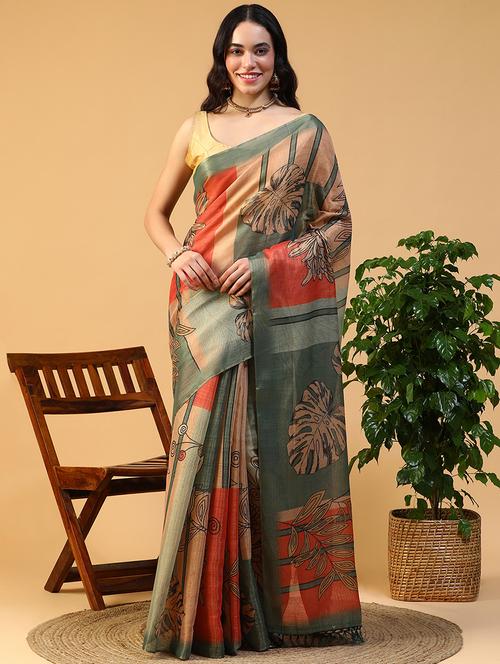women printed casual wear saree with blouse - 21993738 - Standard Image - 0