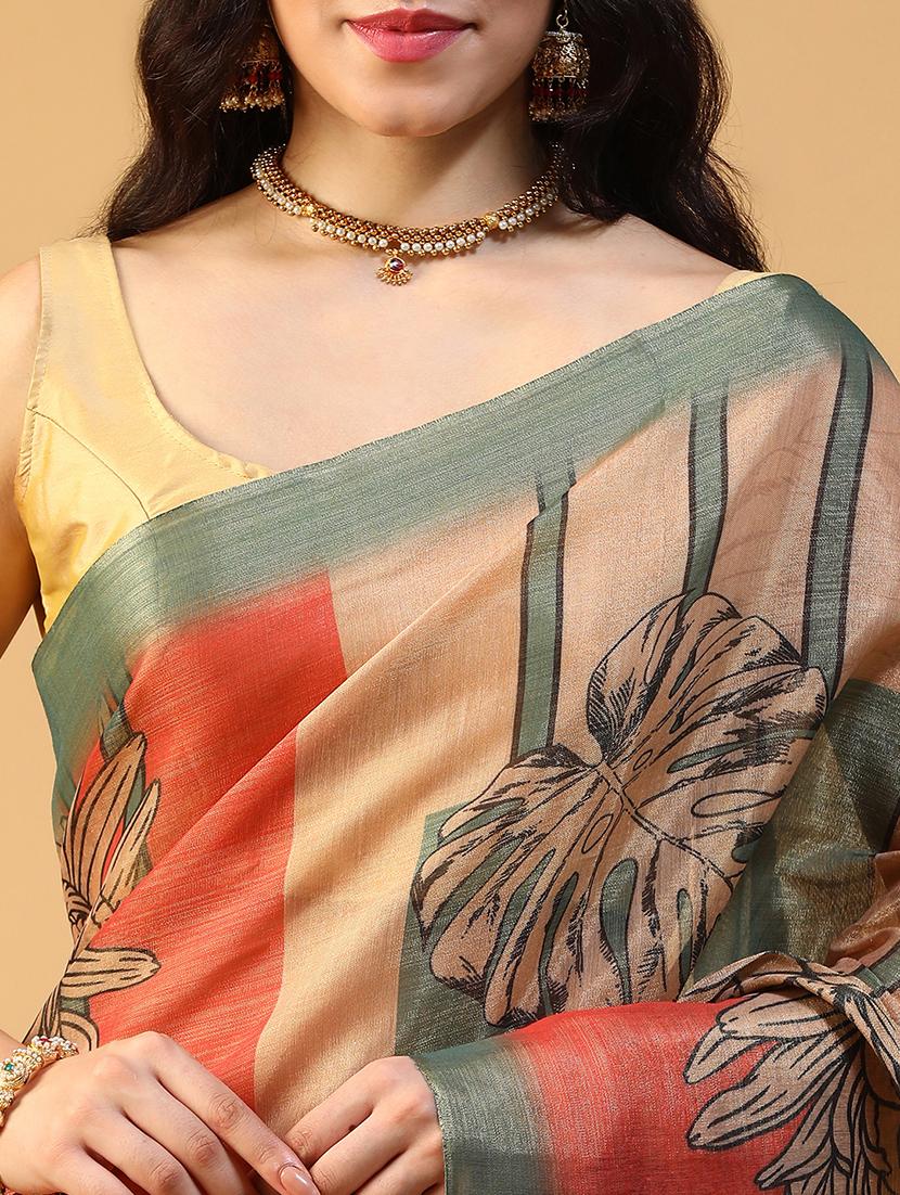 women printed casual wear saree with blouse - 21993738 - Standard Image - 5