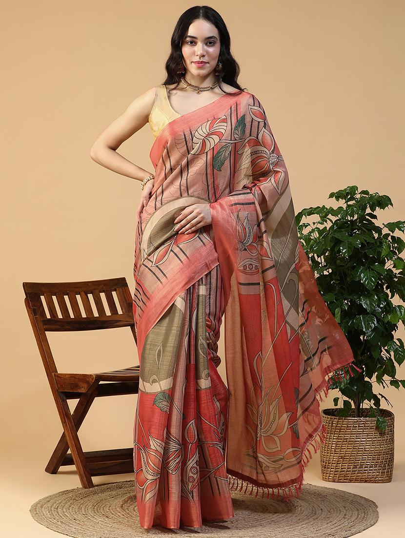 women printed casual wear saree with blouse - 21993739 - Standard Image - 3