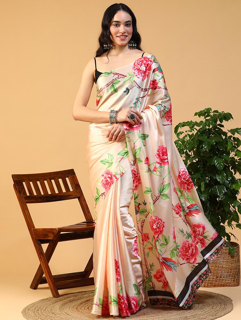 women floral printed saree with blouse - 21993740 -  Zoom Image - 0