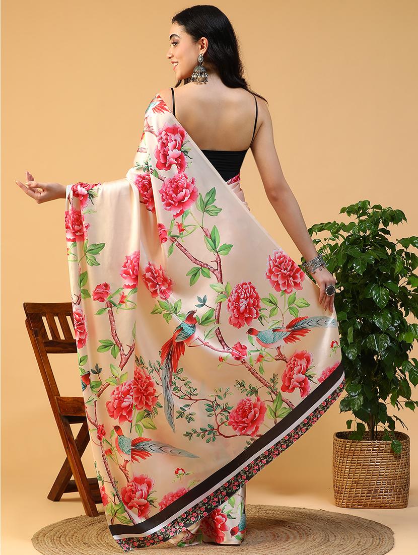 women floral printed saree with blouse - 21993740 - Standard Image - 3