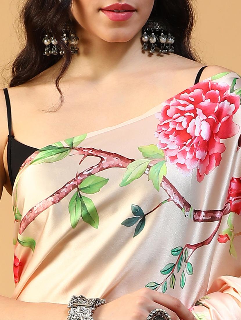 women floral printed saree with blouse - 21993740 - Standard Image - 5