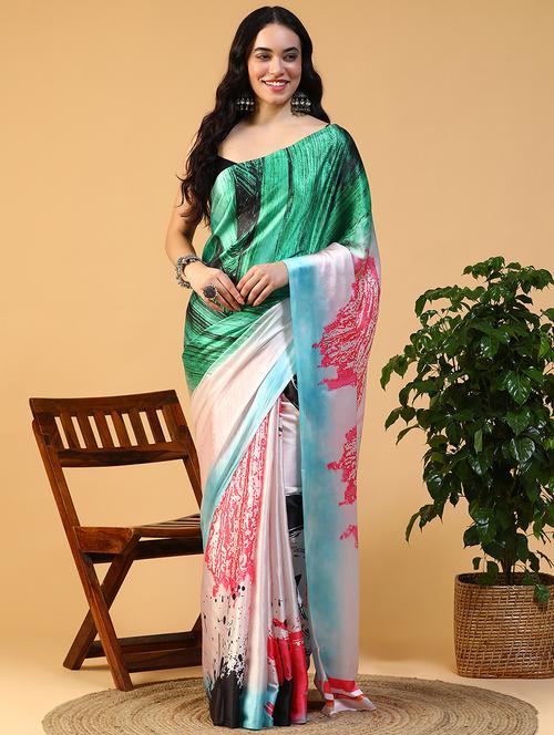 women printed casual wear saree with blouse - 21993741 - Standard Image - 0