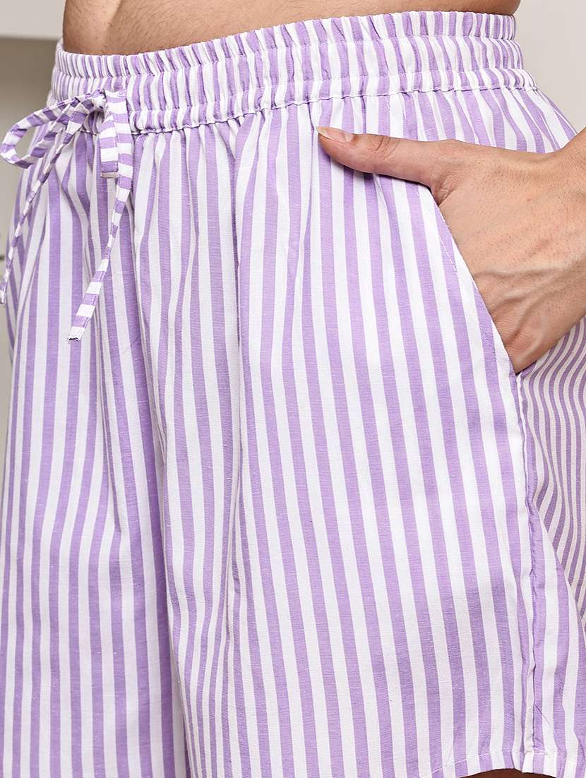 women striped mid rise loungewear short - 21993745 -  Standard Image - 5