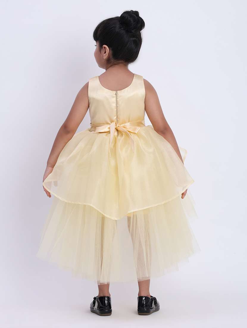 girls gold net tiered party dress - 21993770 -  Standard Image - 3