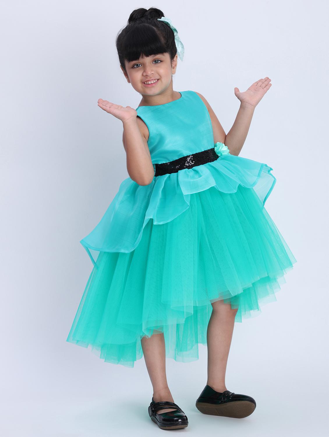 girls solid sleeveless high low dress - 21993773 - Standard Image - 3