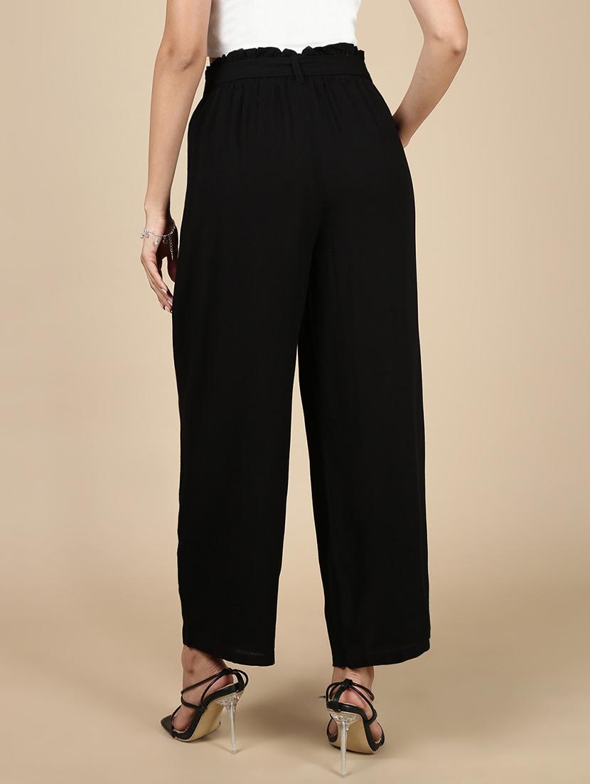 women solid high rise flared palazzo - 21993778 - Standard Image - 3