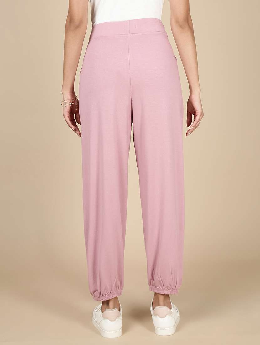 women lavender solid mid rise jogger - 21993784 -  Standard Image - 3