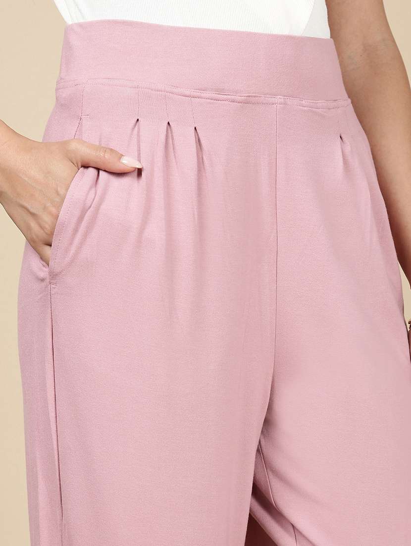 women lavender solid mid rise jogger - 21993784 -  Standard Image - 5