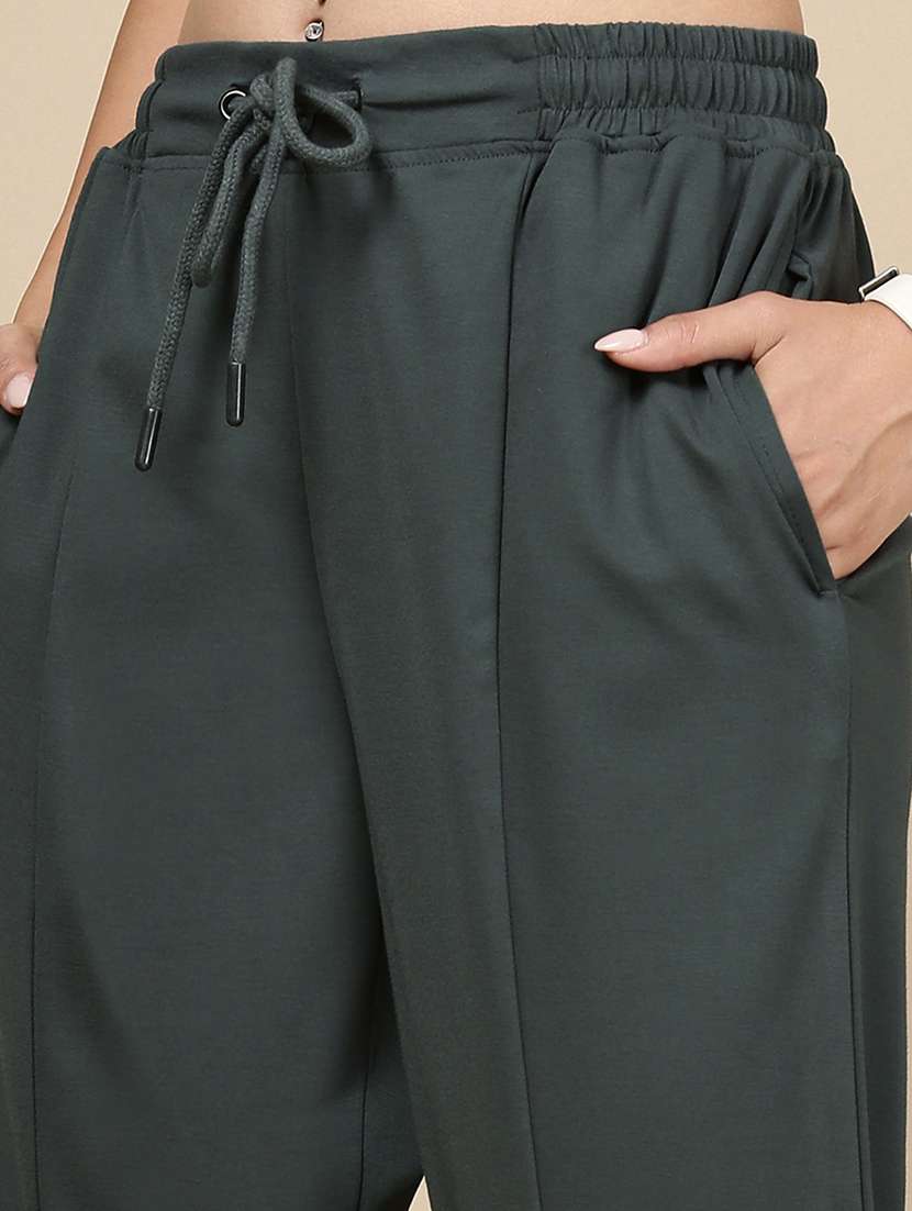 women solid mid rise track pant - 21993796 -  Standard Image - 5