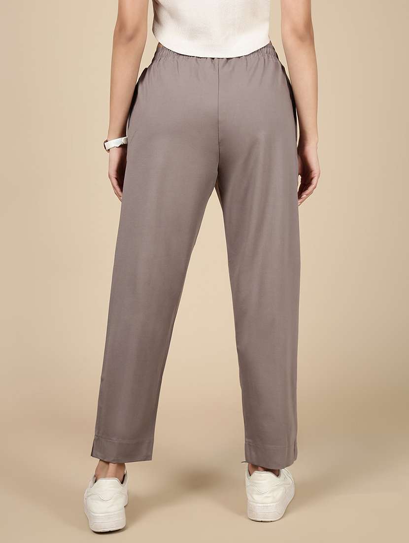 women solid mid rise track pant - 21993797 -  Standard Image - 3
