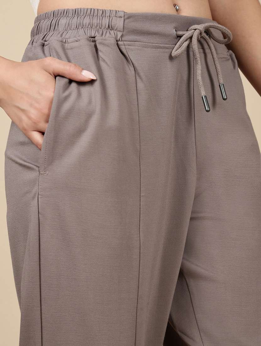 women solid mid rise track pant - 21993797 -  Standard Image - 5
