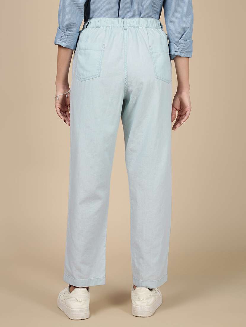 women solid mid rise straight trouser - 21993800 -  Standard Image - 3