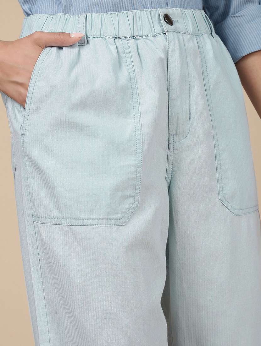 women solid mid rise straight trouser - 21993800 -  Standard Image - 5