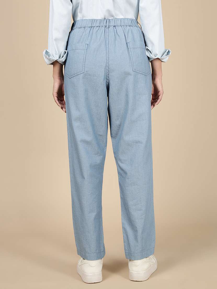 women solid mid rise straight trouser - 21993801 -  Standard Image - 3