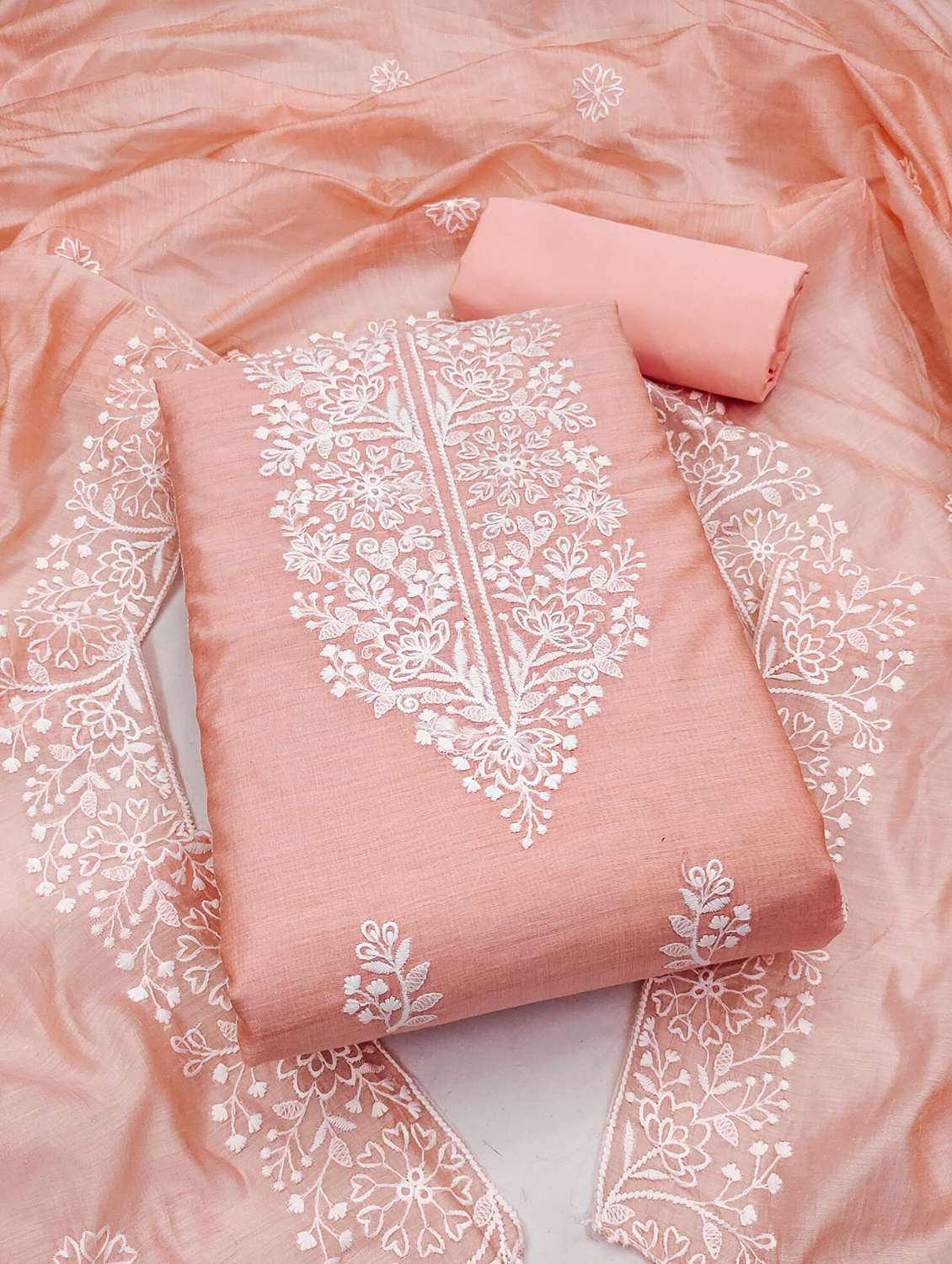 women embroidered unstitched suit set