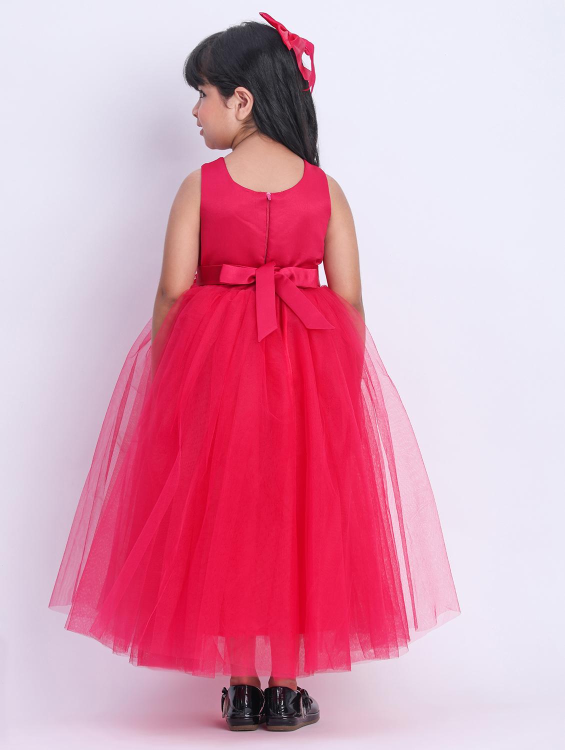 girls pink sequined sleeveless flared party gown - 21993832 - Standard Image - 3